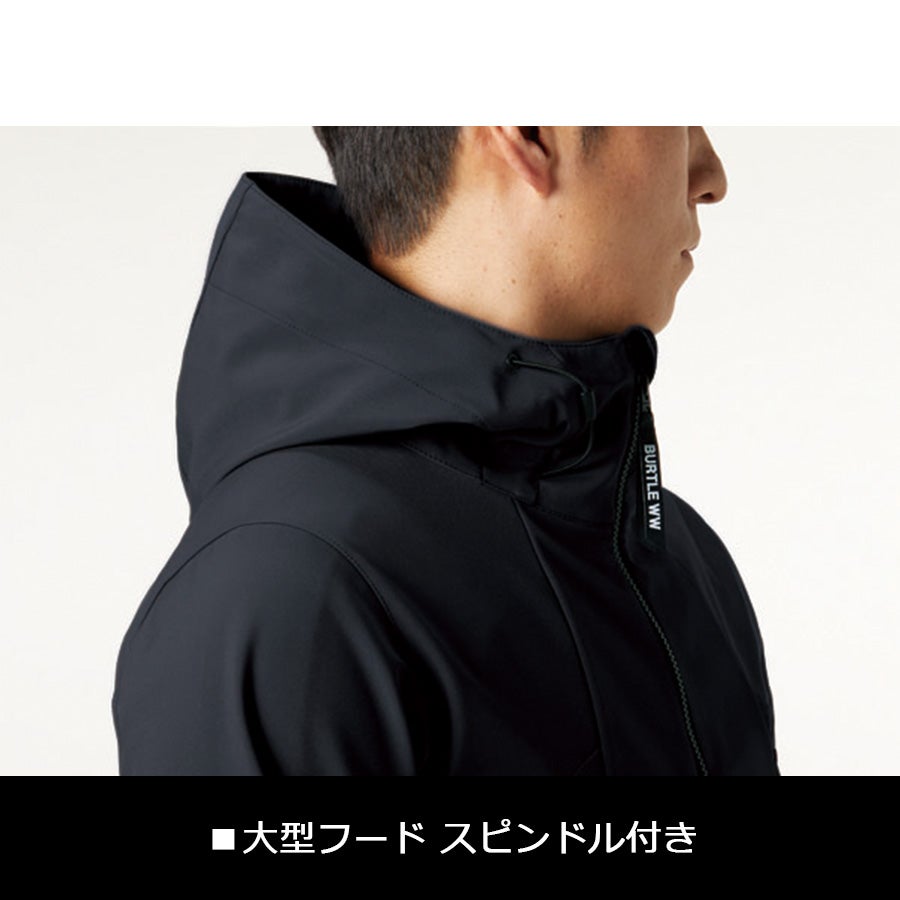 「BURTLE(バートル)」フーデッドジャケット/3190防風撥水ストレッチブルゾンアウターメンズ作業服プロノ