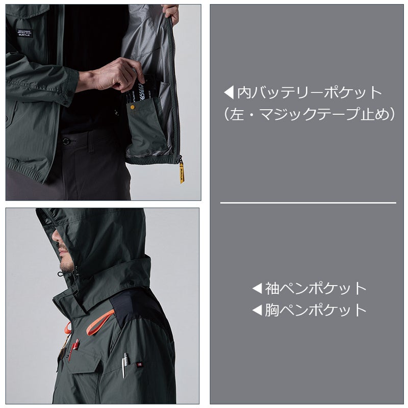 【予約:8/5発送予定】「BURTLE(バートル)」エアークラフト遮熱ナイロン半袖ブルゾン/AC11562021夏物メンズブルゾン作業着空調作業服夏物熱中症対策猛暑ファン