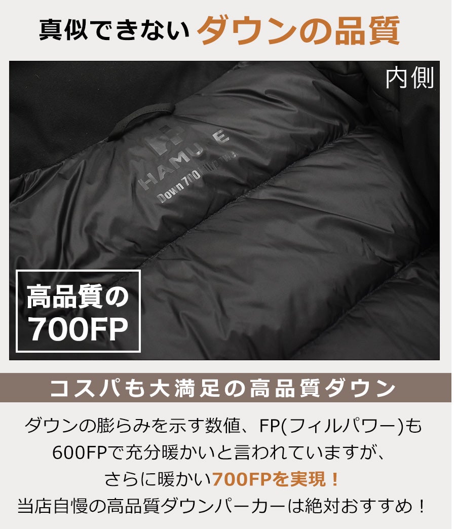 「ハミューレ」ストレッチダウンパーカー/HMU-2008/*防寒ジャケット極寒真冬ストレッチ生地防水撥水はっ水*