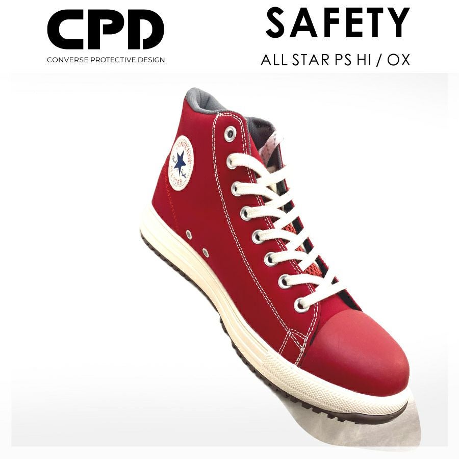 コンバース CPD」ALL STAR PS HI OX レッド 赤 セーフティシューズ