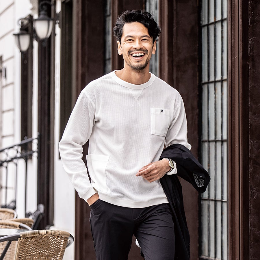 グラディエーター 5ポケットワッフル長袖Tシャツ G-438 メンズ