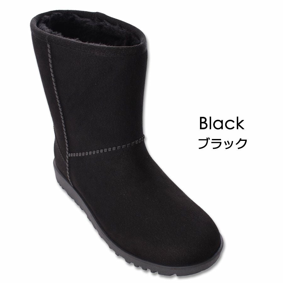 早く売り切りたいので 最終値下げ❣️新品 未使用 黒ムートンブーツ Dedes（デデス） ムートンブーツ レディース ミドル丈 厚底 4.5cm 靴紐
