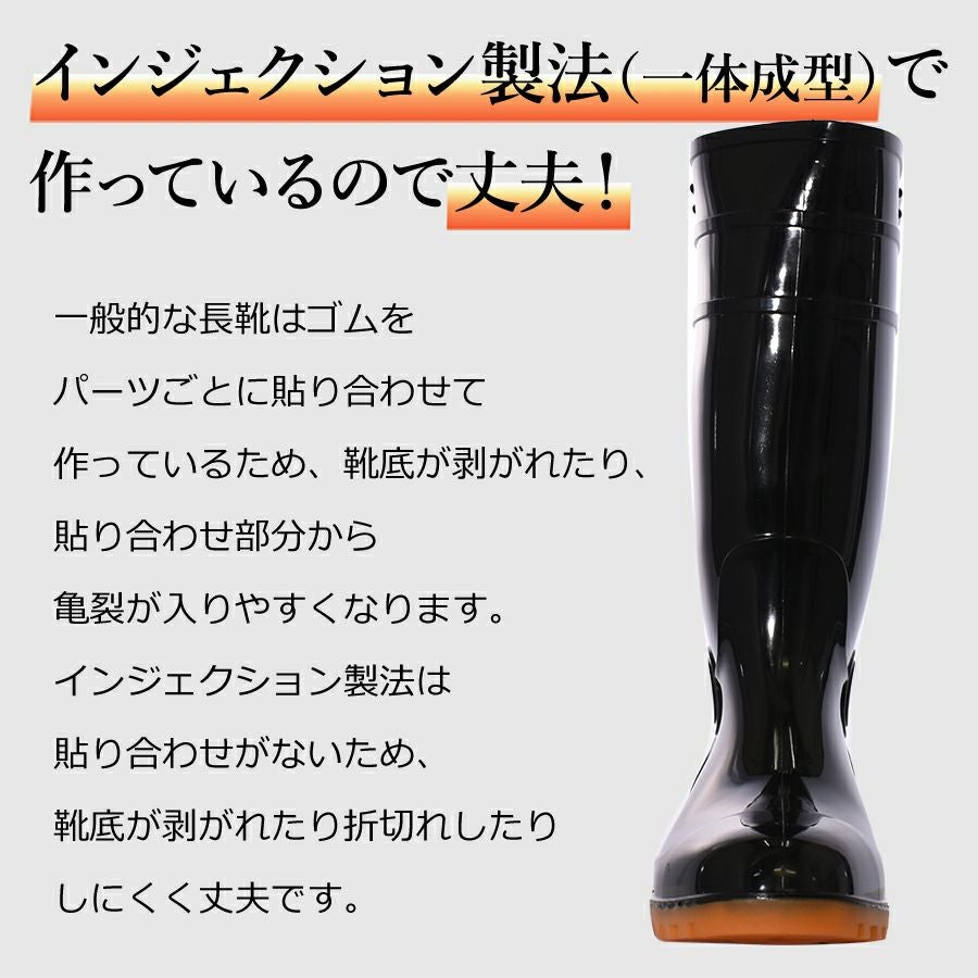 プロノ インジェクション安全長靴 RL-1818 先芯入り 作業靴 耐油 厨房