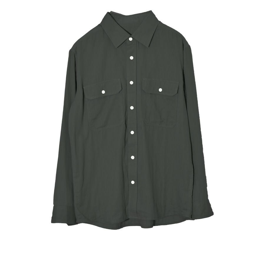 「ハミューレ」メンズダブルガーゼワークシャツ/HMO-2202綿春夏トップス作業部屋着リラックスプロノ