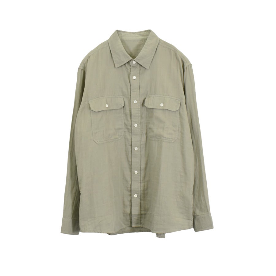 「ハミューレ」メンズダブルガーゼワークシャツ/HMO-2202綿春夏トップス作業部屋着リラックスプロノ