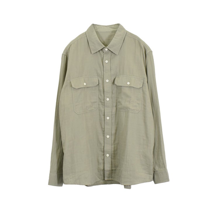 「ハミューレ」メンズダブルガーゼワークシャツ/HMO-2202綿春夏トップス作業部屋着リラックスプロノ