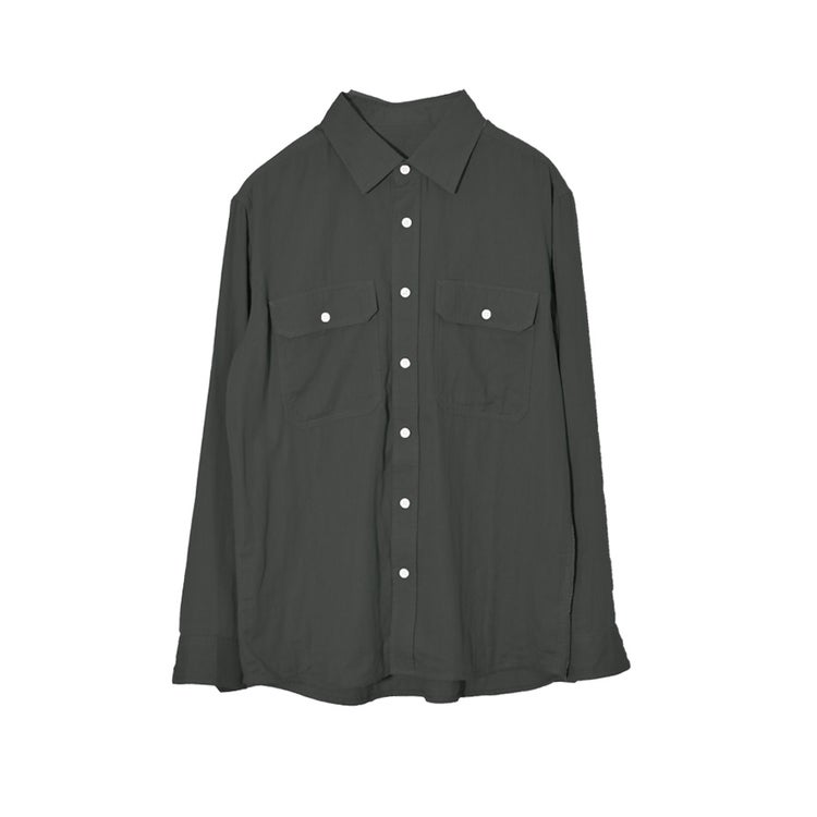 「ハミューレ」メンズダブルガーゼワークシャツ/HMO-2202綿春夏トップス作業部屋着リラックスプロノ