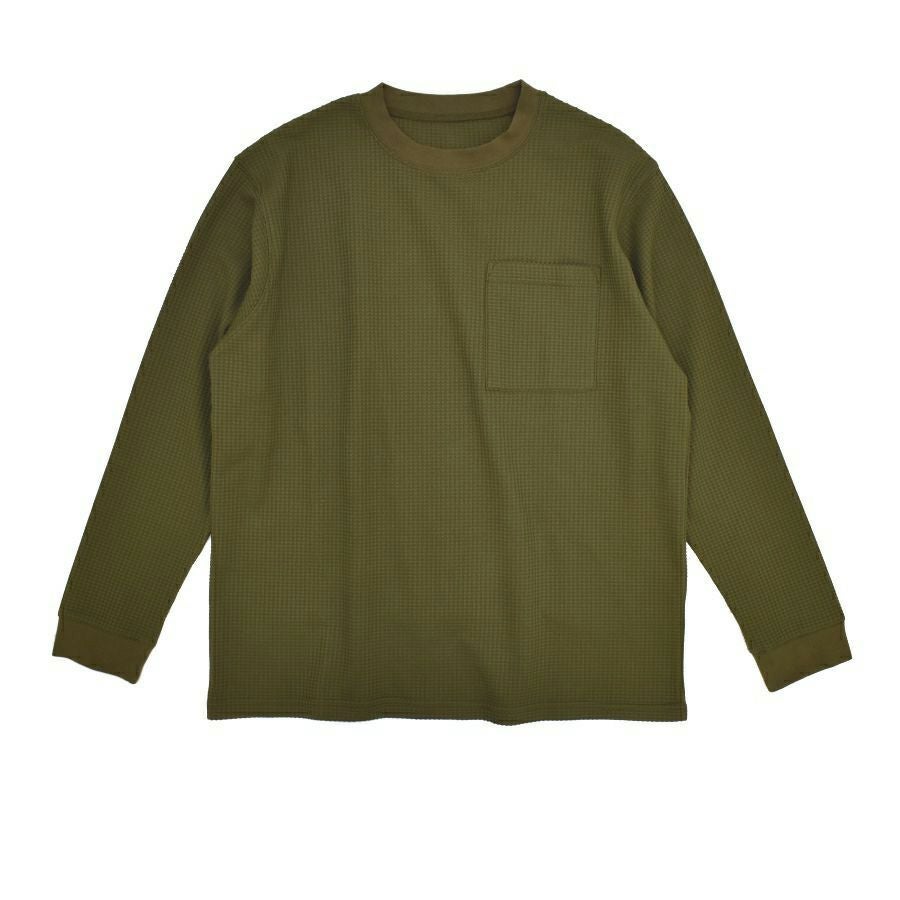 ハミューレ長袖クルーネックワッフルTシャツ HMU-2434 SOLOTEX
