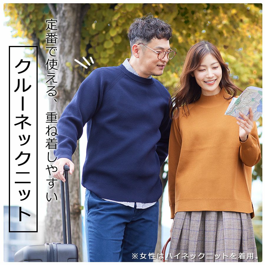 ハミューレ ソロテックス(R)使用 ウォッシャブルクルーネックニット