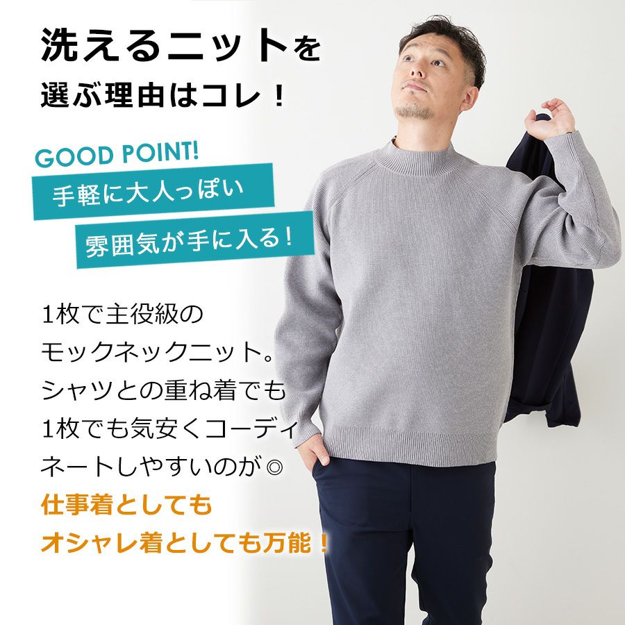ハミューレ ウォッシャブルモックネックニット HMO-2466 ソロテックス