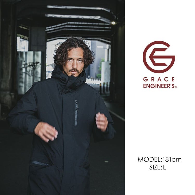 グレイスエンジニアーズ防風防水防寒つなぎGE-590ツナギオーバーオールヒップオープン腰割れメンズおしゃれ冬作業服作業着釣りバイクプロノGRACEENGINEER'S