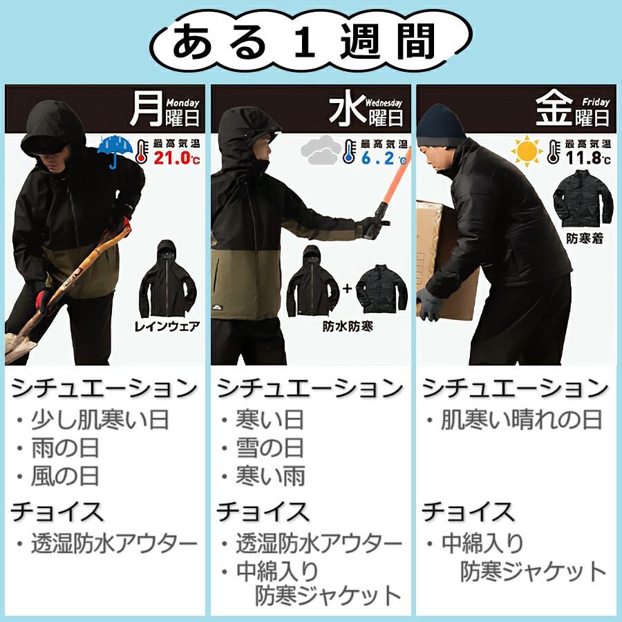 マック ジョイント3in1ジャケット AS-1300 防水ジャケット+防寒