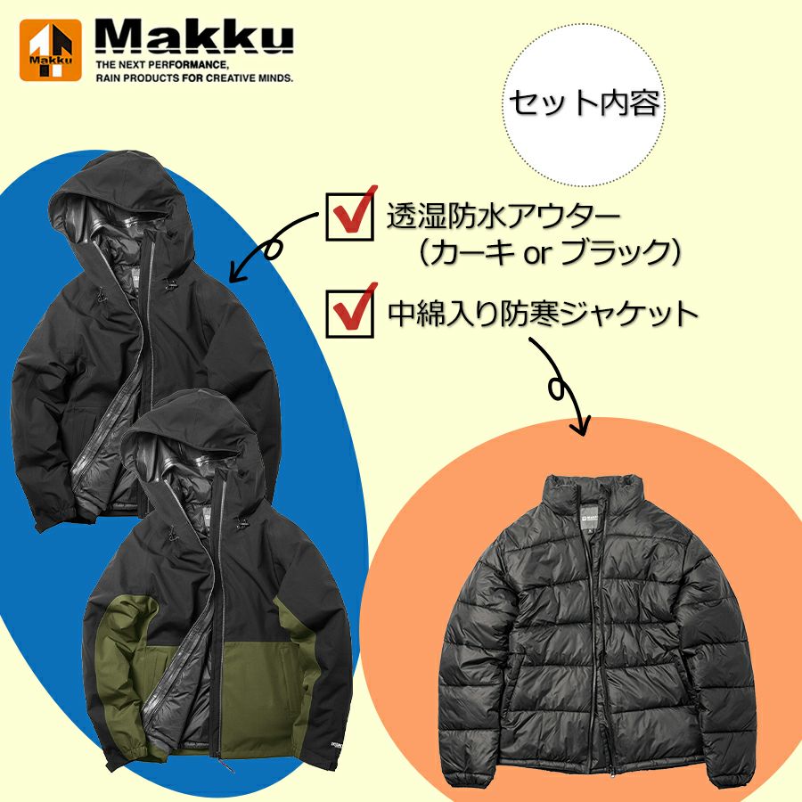 ジョイント3in1ジャケット ジョイント3in1ジャケット ブラック M Makku 防寒ジャケット M