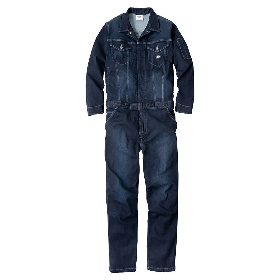 ディッキーズ ストレッチシルキーデニムツナギ D-686 つなぎ 長袖 ディッキーズ ストレッチシルキーデニムツナギ D-686 つなぎ 長袖