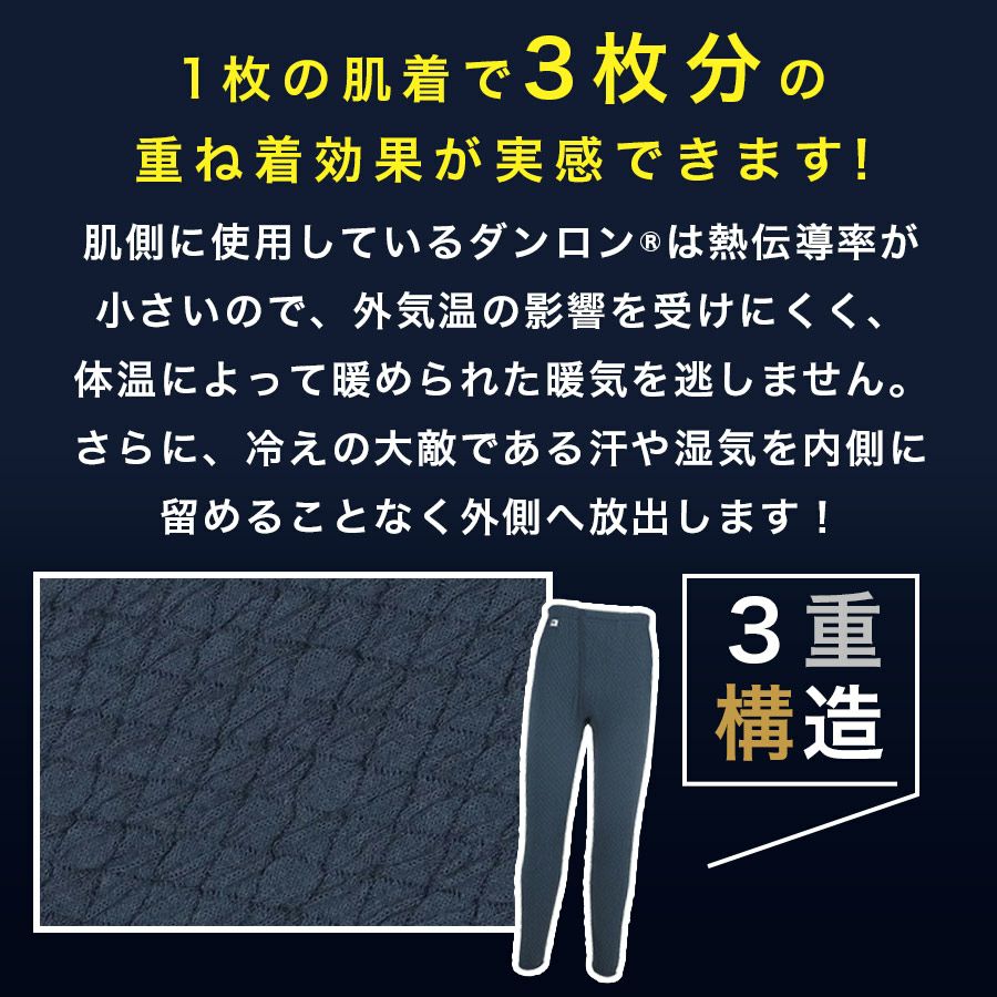 ひだまり チョモランマ 前開きタイツ QMC951-3 メンズ インナー 防寒