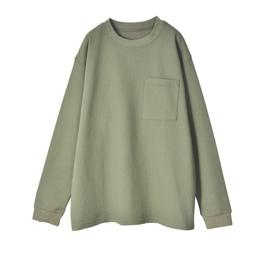 ハミューレ SOLOTEX(R)使用 長袖クルーネックワッフルTシャツ HMU-2514