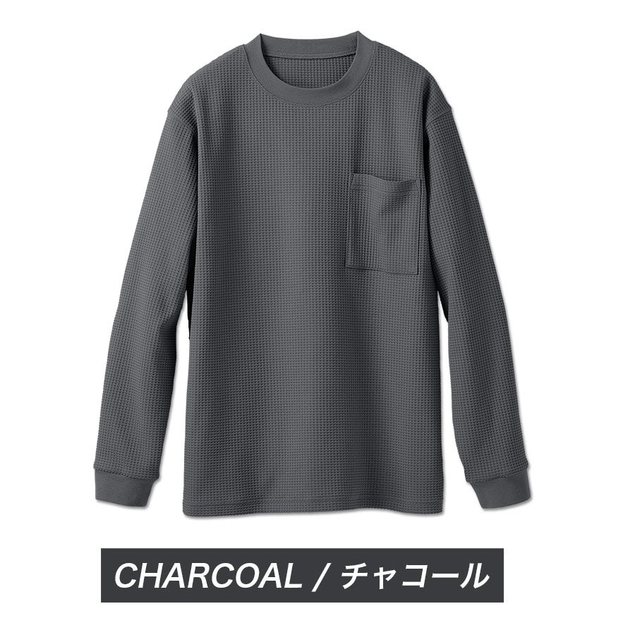 HUMAN MADE ワッフル ロンT ハミューレ SOLOTEX(R)使用 長袖クルーネックワッフルTシャツ HMU-2514