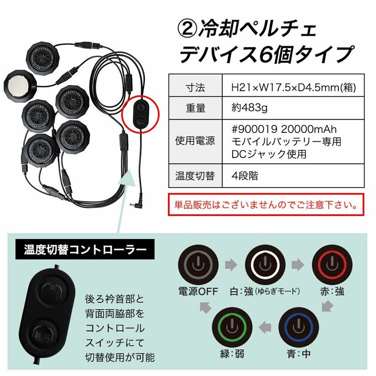 アイズフロンティア 冷却ペルチェ6個タイプ インナーベスト＆デバイス・バッテリーセット #PS1076 冷却 暑さ対策 猛暑対策 作業着 作業服  I'Z FRONTIER