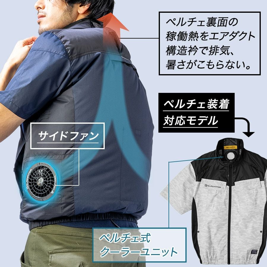 グラディエーター　ボルトクール　ペルチェ素子付属の空調服 グラディエーター ボルトクールライト ペルチェ付き半袖ブルゾンセット