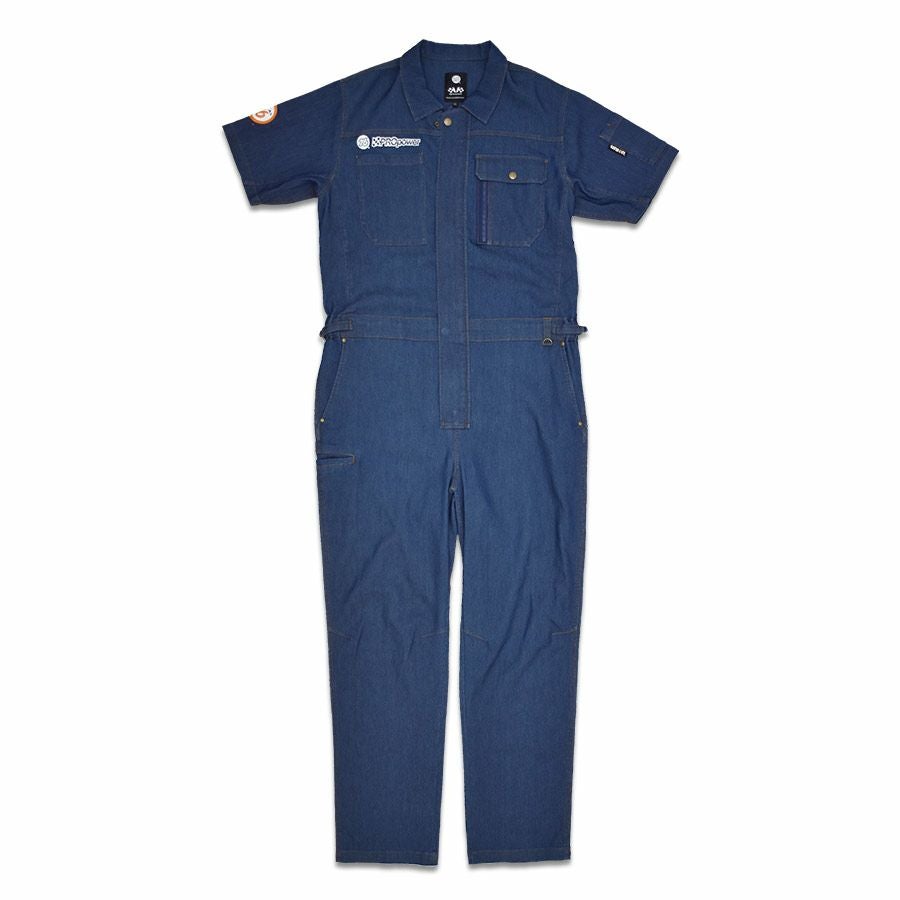 UNION76 ナナロク 半袖冷感デニムツナギ No.76-2508 ストレッチ 春 夏