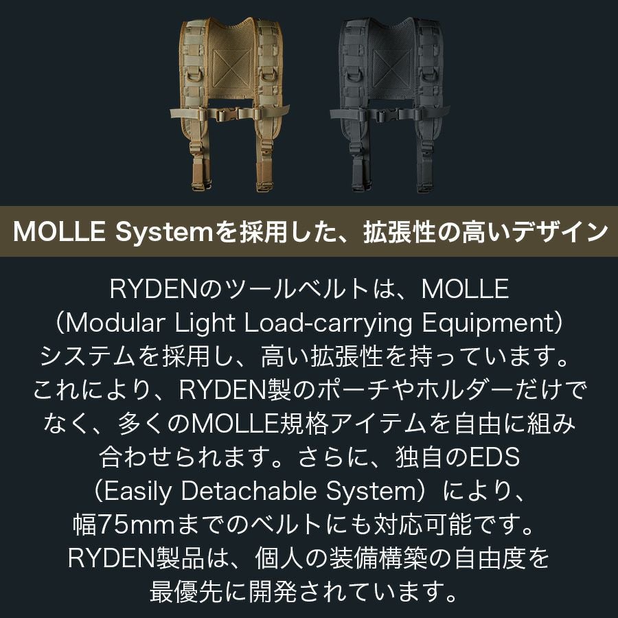 ライデン サスペンダー RD01-004 日本製 腰袋 腰道具 工具差し 屋外