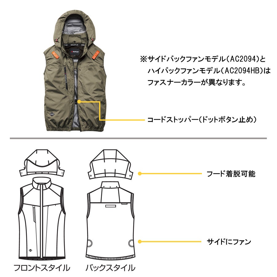 2026年モデル】バートル エアークラフト サイドファン ベストセット