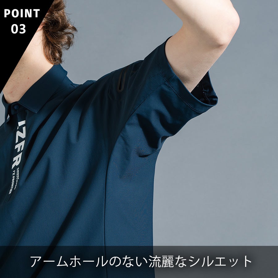 アイズフロンティア 冷感半袖ジップポロシャツ #044 メンズ Tシャツ