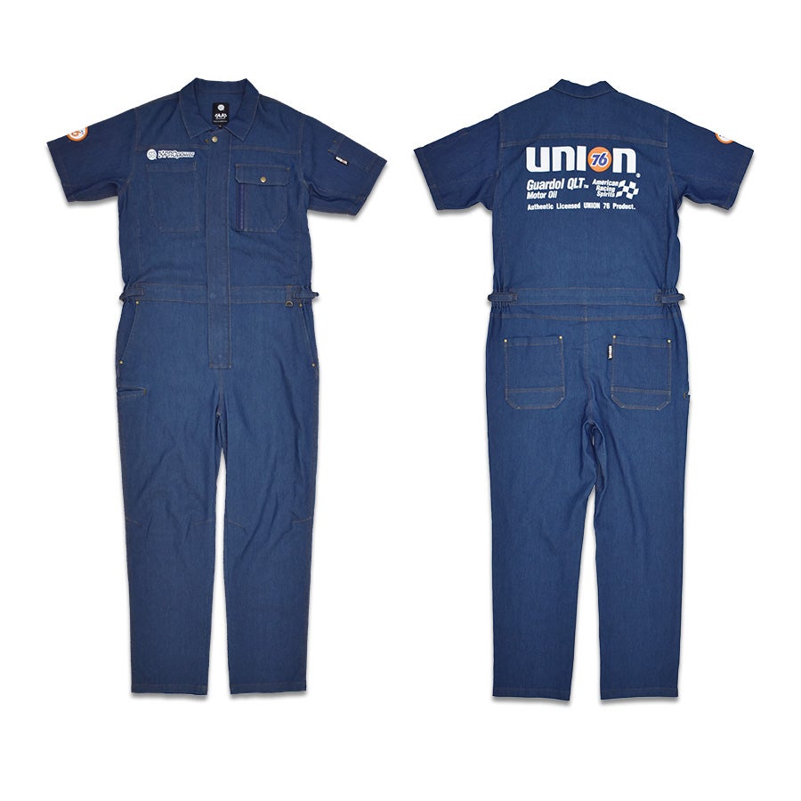 UNION76 ナナロク 半袖冷感デニムツナギ No.76-2609 ストレッチ 春 夏