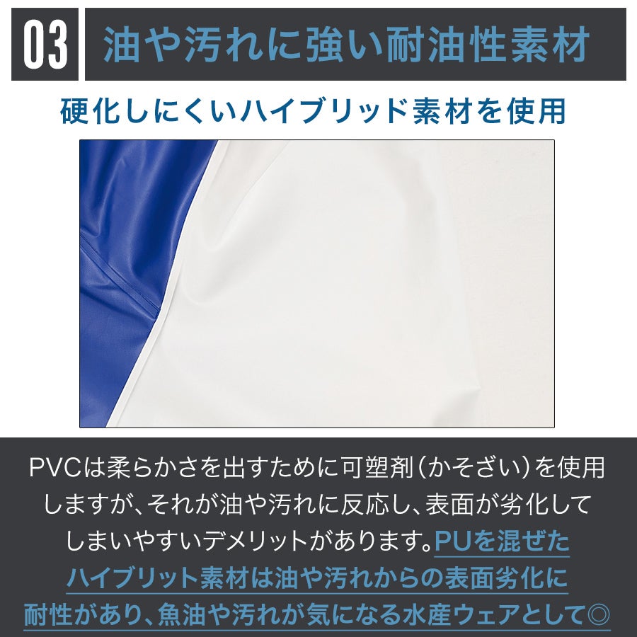 ハミューレ+ミツウマ ハイブリッドマリンパーカー 3UH-2608 水産 PU