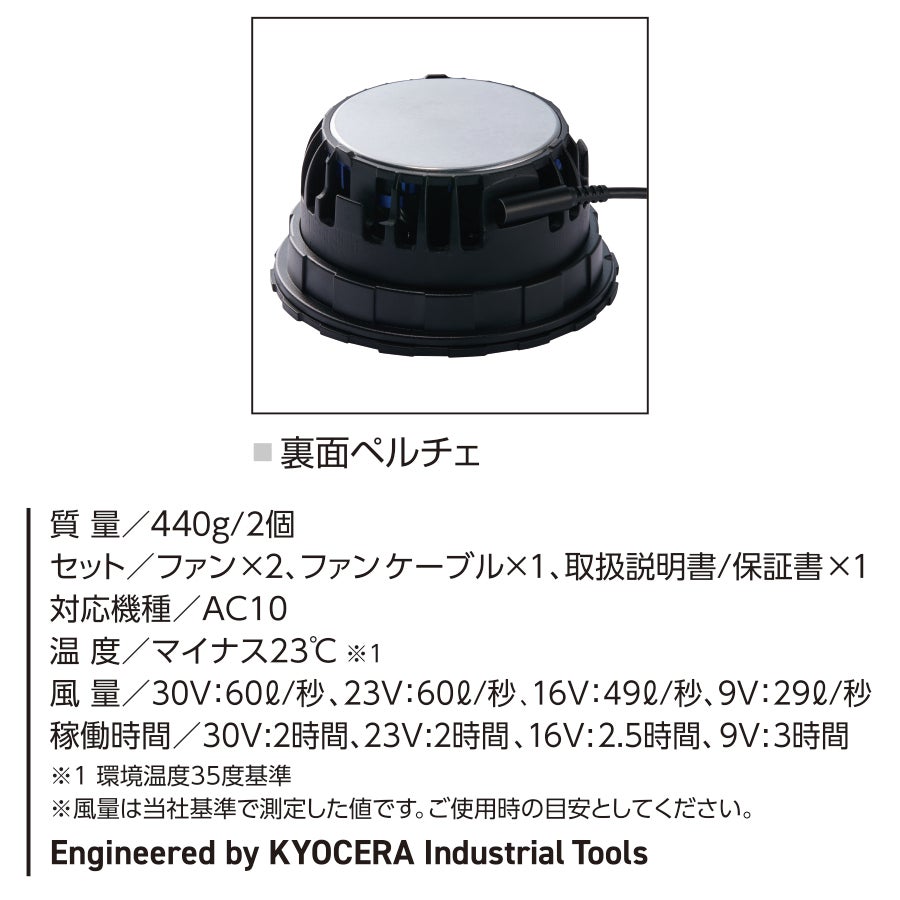 バートル アイスクラフト ペルチェファンユニットIC10-1 エアー