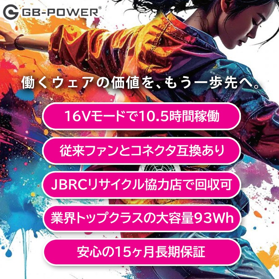 GB-POWER 30V バッテリーセット GB430 長信ジャパン 2026 作業服 作業