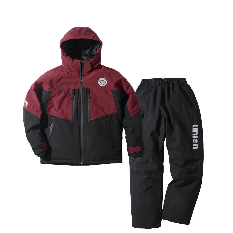 新型男女兼用子供用5件セットスキースーツプロ仕様フルメガネ+帽子+手袋付き696 UNION76 ナナロク 防水ウィンタースーツ No.76-2618 上下組 上下セット